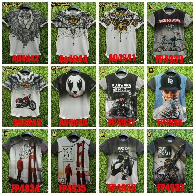  Grosir  t shirt fullprint kaos  3dimensi  thai thailand impor 