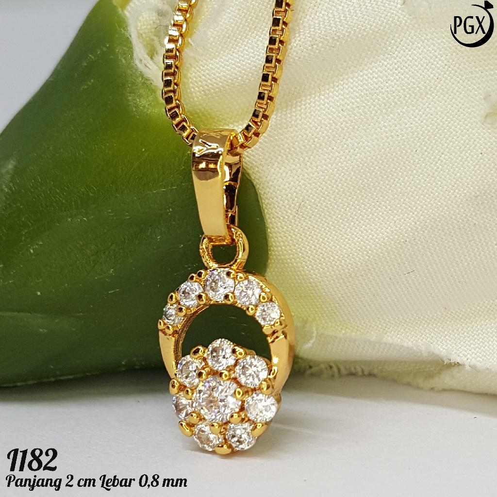 PGX Liontin Kalung Xuping Wanita Perhiasan Lapis Emas Aksesoris Fashion - I182