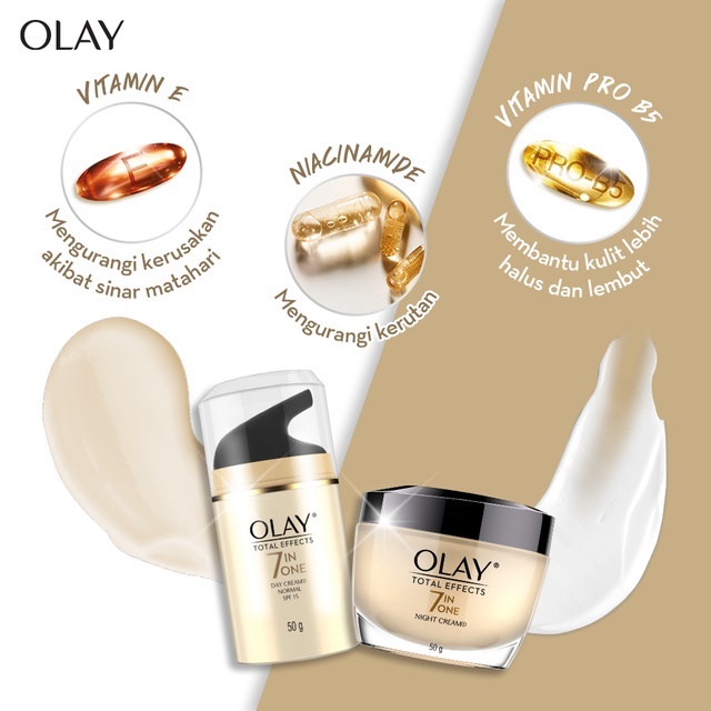 Olay Set Total Effects Niacinamide Skincare Antiaging - Day and Night Cream, Serum