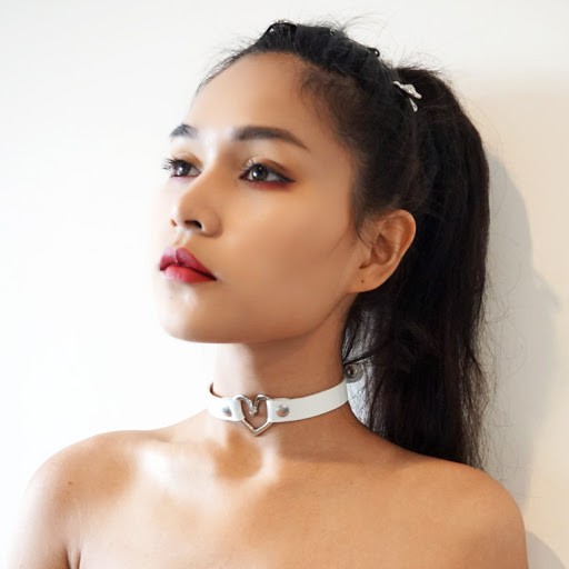 CH-02 kalung choker love heart hati kulit belt gesper pu leather chocker jepang korea punk