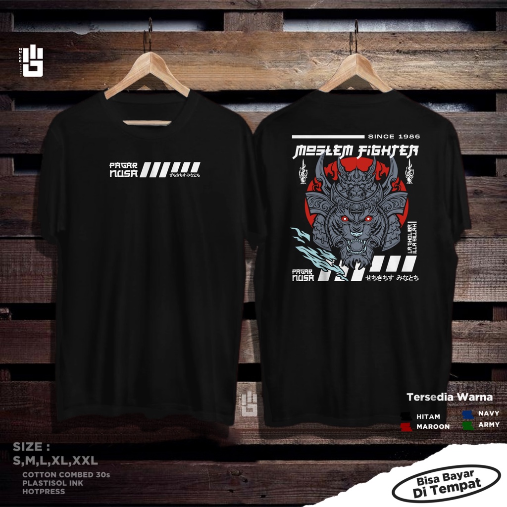 KAOS SANTRI PENCAK SILAT PAGAR NUSA NU DISTRO MOSLEM FIGHTER TERBARU SIMPLE KEREN PREMIUM MURAH - BA