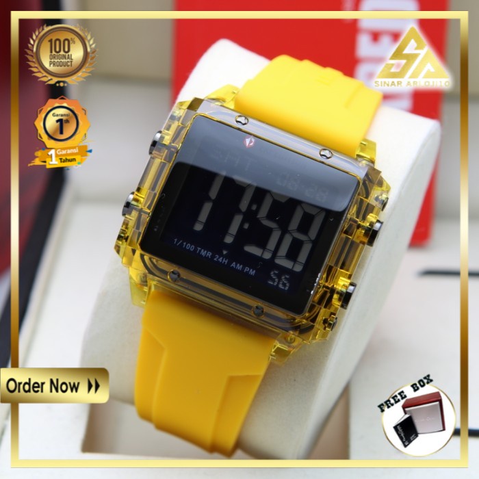 JAM TANGAN EXPEDITION WANITA CEWEK ORIGINAL ORI BRANDED YELLOW DIGITAL UNISEX EXP E6817