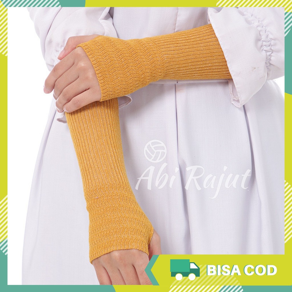 Manset Handsock Tangan Jempol Rajut Wanita Hijaber Syari Muslimah