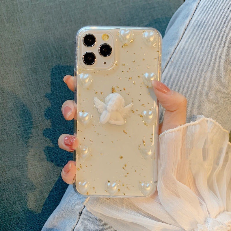 Angel Confetti Case Iphone 12 Samsung A52 A32 A72 M02 A02 Oppo A15 A12s Vivo Y1s Y51 Xiaomi Note 9 8