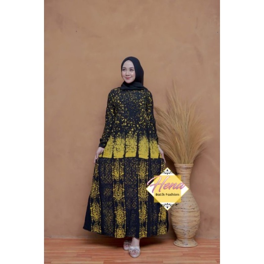 Gamis Twill Ori, Gamis Twill Rayon, Gamis Twill Malaman Motif Cap Besur