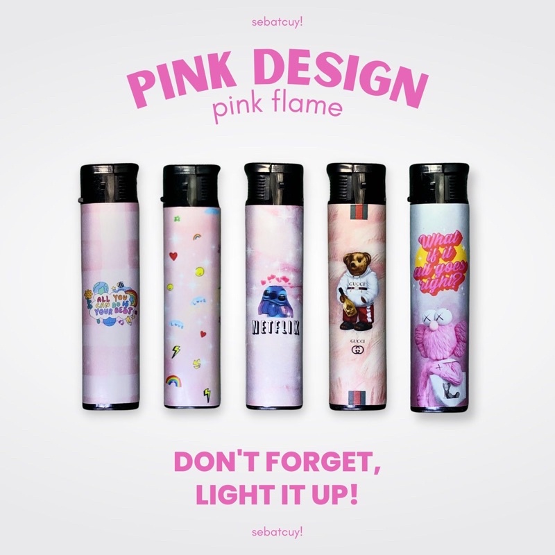 KOREK API VIRAL UNIK PINK FLAME LIGHTER ( PEMANTIK PINK DESIGN EDITION )