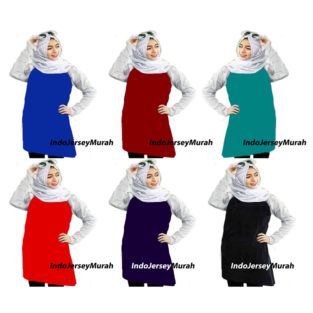 HIJAB KAOS  RAGLAN HIJAB WANITA  LADIES CEWEK LENGAN  