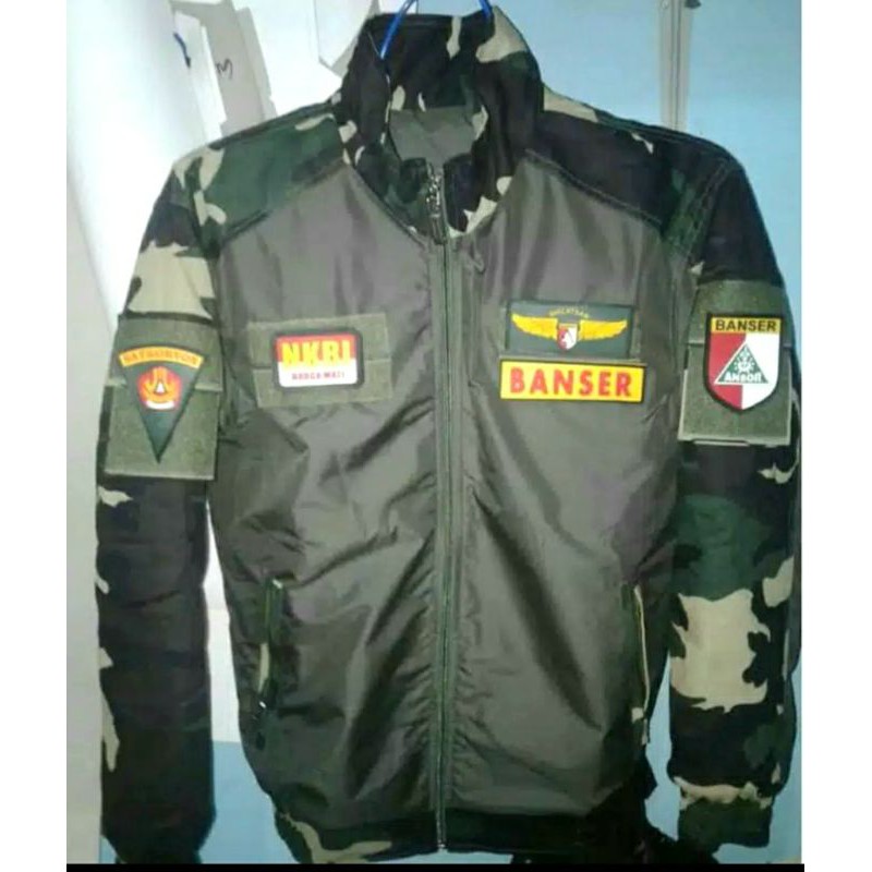 JAKET BOMBER KOMBINASI BANSER KATUN TWILL