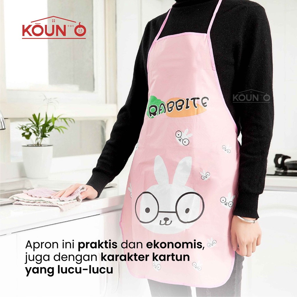 Celemek Masak Dapur Anti Air Dan Minyak Waterproof Bahan Apron Pelindung Memasak Karakter Kartun