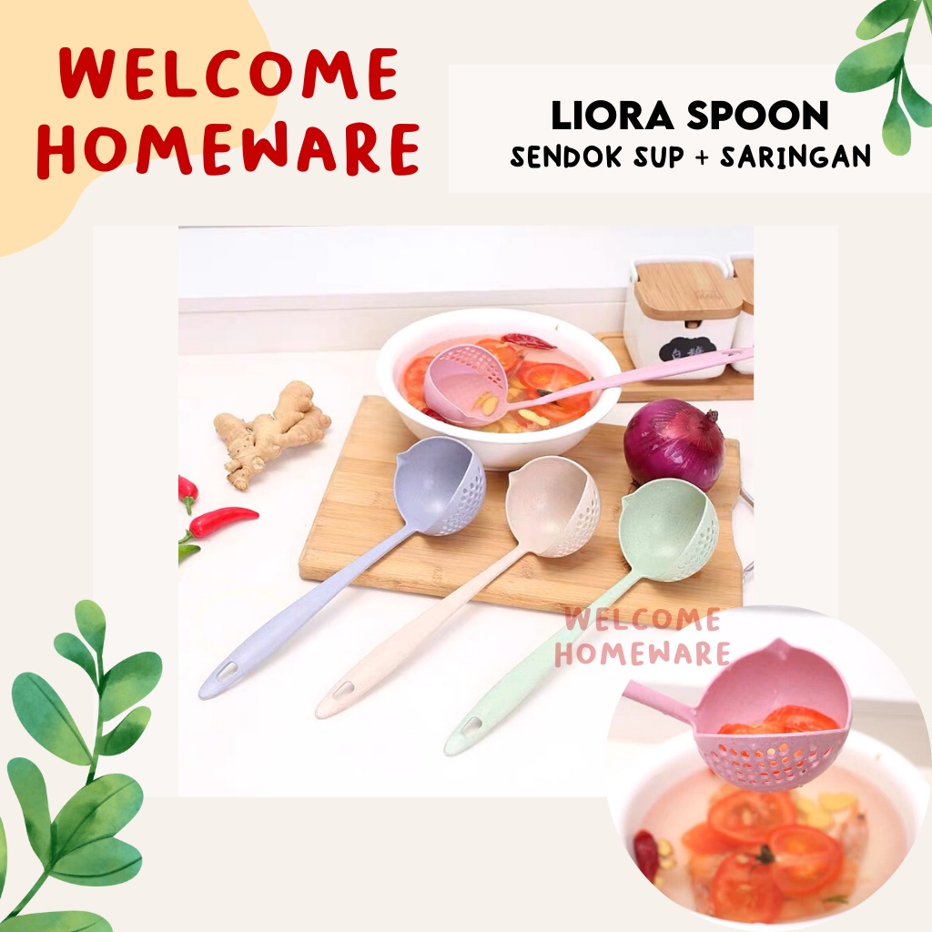 Liora Spoon Sendok Sup Kuah Sayur Masak 2in1 Serbaguna Peniris Sayur