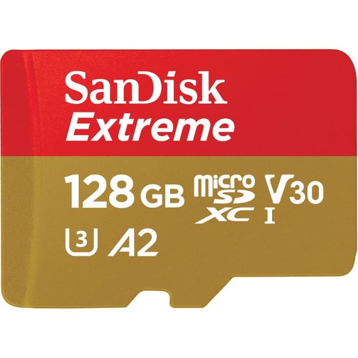 Sandisk Extreme Micro SDXC UHS-I U3 A2 V30 160MB/s - 128GB - 4K UHD Drone