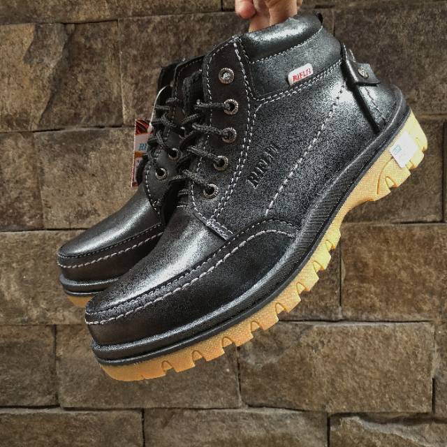 Sepatu Boots Pria Bahan Kulit Asli Sepatu Touring atau kerja lapangan