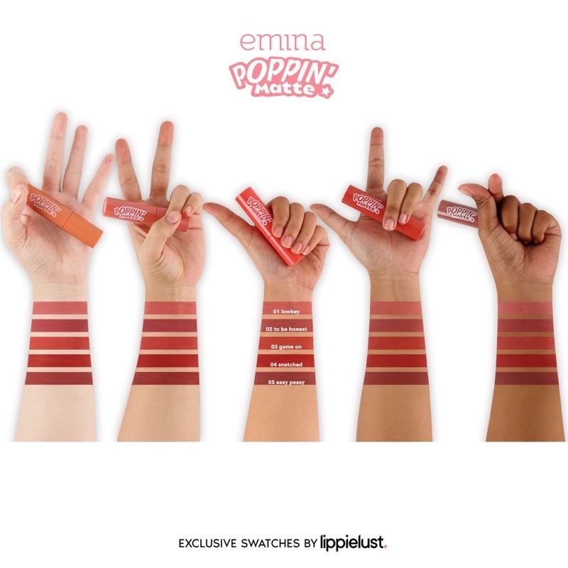 EMINA Poppin Matte 4.5 g Lip Cream Tahan Lama 5 shade