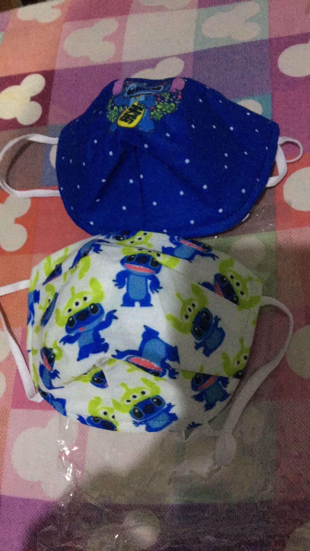 Masker Kain Dewasa Bahan Kaos 2 Dua Ply Lapis Bisa Selip Tissue Motif Cartoon Stitch