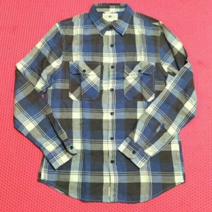 Kemeja flanel ralp lauren tangan panjang grey