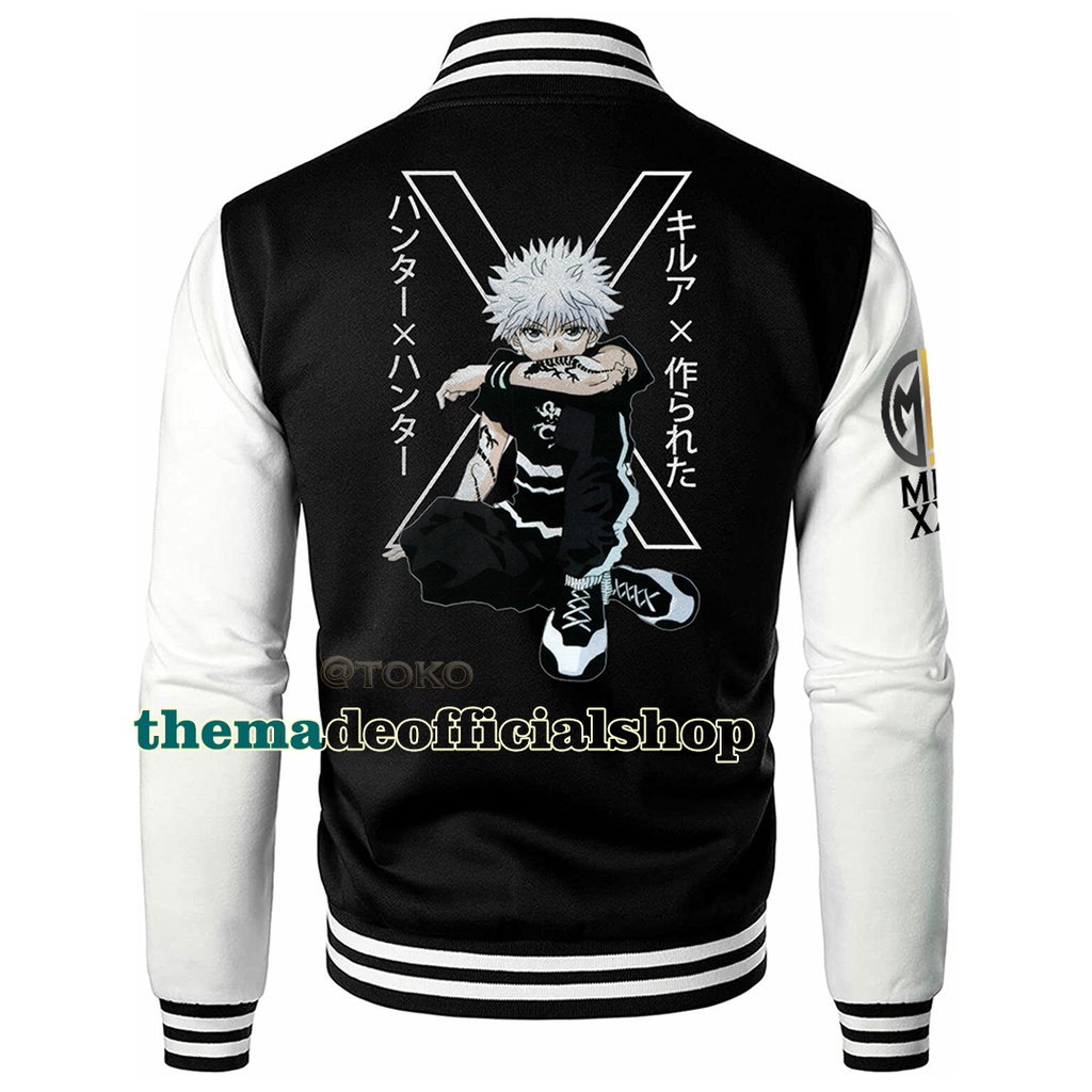 Jaket Anime Killua Zoldyck / Jaket Baseball Varsity Motif Anime Terbaru / Jaket Bomber Killua Hunter X Hunter / Jaket Anime Hunter X Hunter Killua Zoldyck