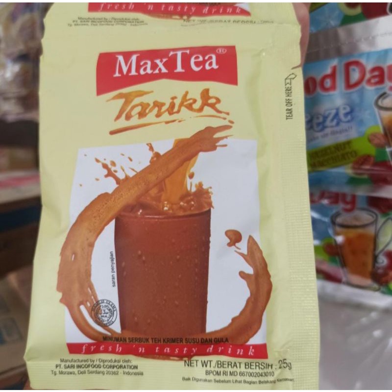 

Max Tea Teh Tarik Minuman Bubuk Sachet 1 Renceng Isi 10 Pcs