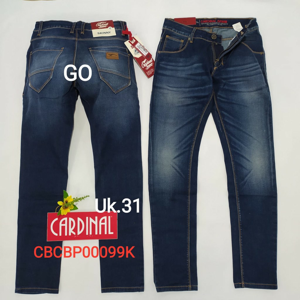 gos 31 CARDINAL CBCBP Celana Panjang Jeans Pria Pencil Stretch Slimfit Super Skinny Sobek Bermuda