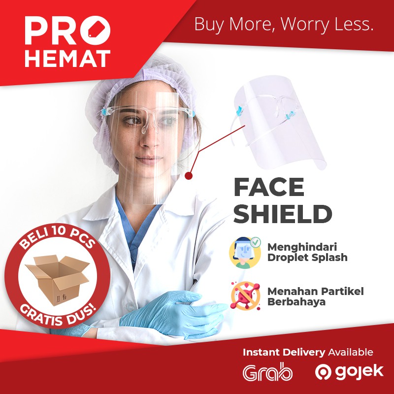 PROHEMAT Face Shield kacamata/Pelindung Wajah /Face shield Buka tutup /Faceshield Nagita
