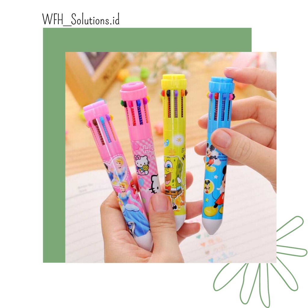 

[Bisa Bayar di Tempat] Pena Ballpoint Multi Warna 10 in 1