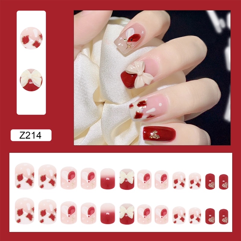 Kuku Palsu 【B52，lem cair】Nikah kuku Wedding False Nailart Pengantin Tangan