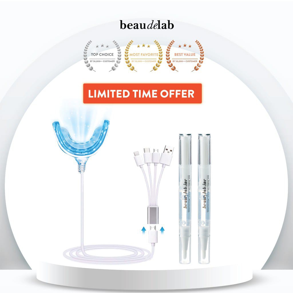 ❤️ RG ❤️ BEAUDELAB BEAUTYLAB INC BEAUTYLAB.INC DELUXE TEETH WHITENING | Pemutih Gigi Cepat LED