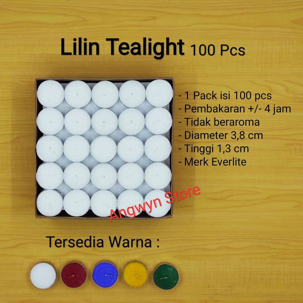 Lilin Tealight / Lilin Aromaterapi / Lilin Kaleng EL isi 100 Pcs
