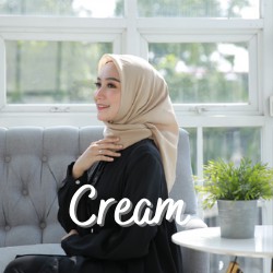 Bella Square Hijab Segiempat | Kerudung Laudya Pollycotton PART 2-Cream