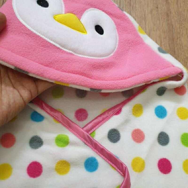 Selimut Boboko Karakter Ayam Polkadot/SELIMUT BULU BAYI MOTIF AYAM POLKADOT BAHAN KATUN HALUS