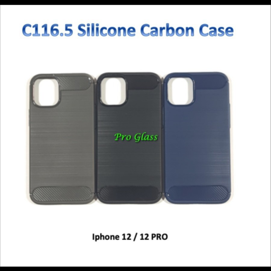 C116.5 Iphone 12 MINI / 12 / 12 PRO / 12 PRO MAX Premium Carbon Silicone Case - Silikon