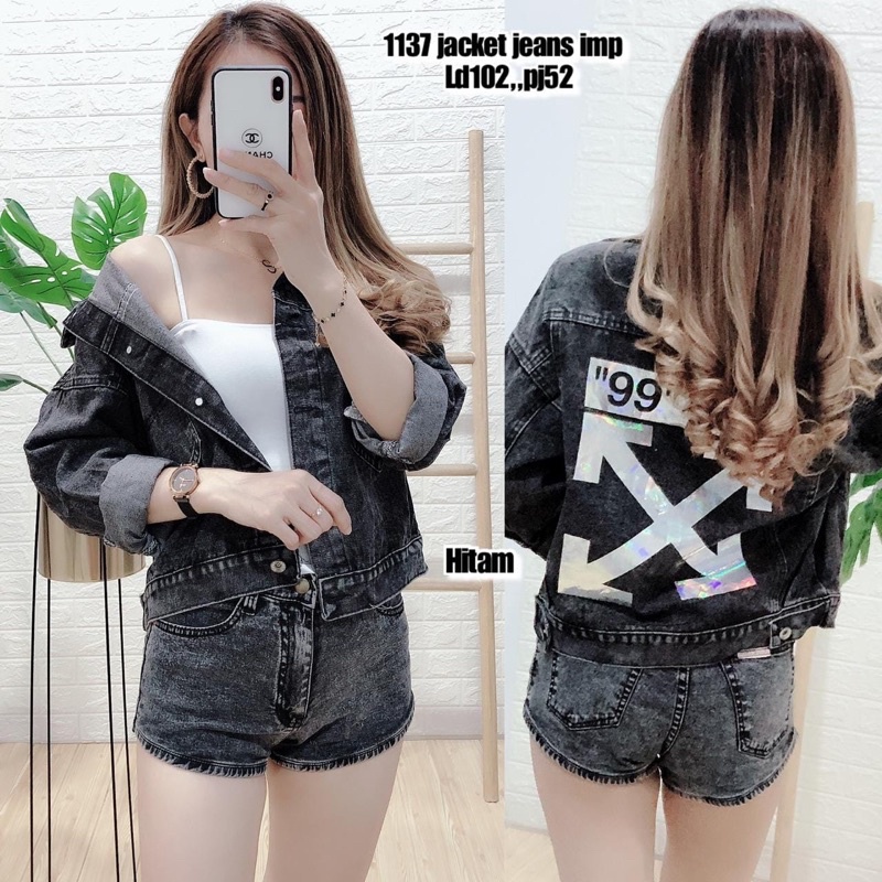 JAKET BLACK OFF WHITE JEANS AMR