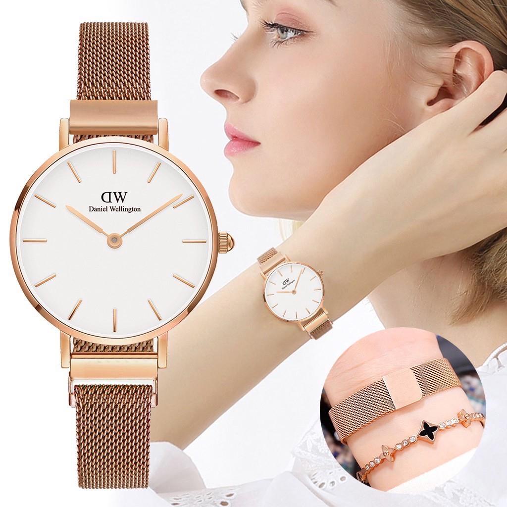 LS 142 - Jam Tangan Analog DW Strap Rantai Magnet jam Tangan Fashion Korea Import Unisex Pria Wanita.