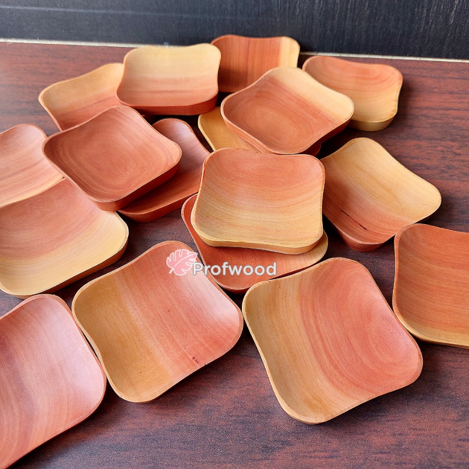 Piring kayu kecil - Piring saos kayu - Tempat sambal kayu