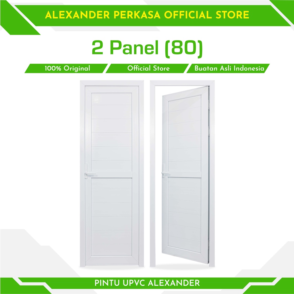 PINTU PANEL UPVC PINTU KAMAR PINTU RUANG KERJA 2 PANEL 80X200 CM PINTU MINIMALIS