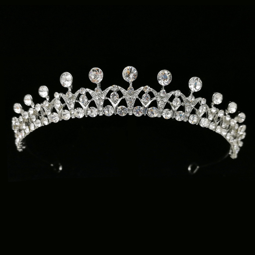 [Ready Stock] Crystal Tiara Crown Headband Rhinestone Bridal Prom Crown Headpiece Wedding Tiara Party Hair Accessiories Jewelry Gift