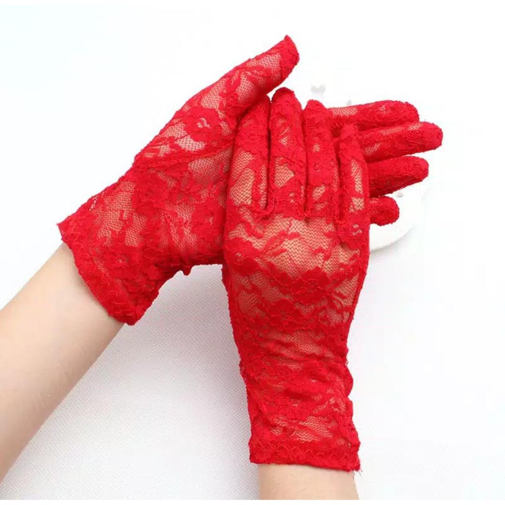 Adenium Gloves - Sepasang Sarung Tangan Brukat - Fashion Aksesories Wanita