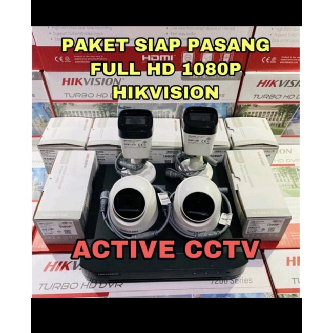 PROMO PAKET KAMERA CCTV HIKVISION 4 KAMERA DVR 8 1080P FULL HD