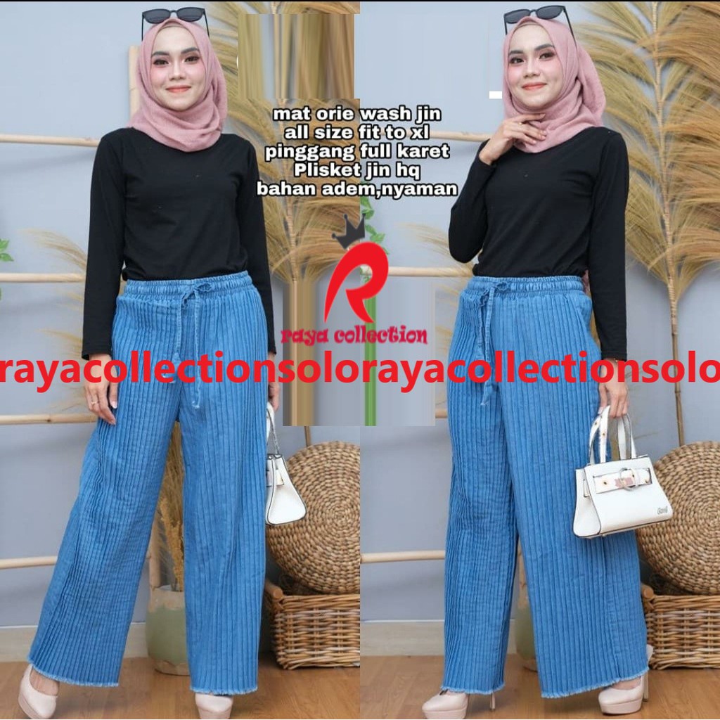 ALICIA KULOT PLISKET / PLISKET JEANS KULOT ORI RC