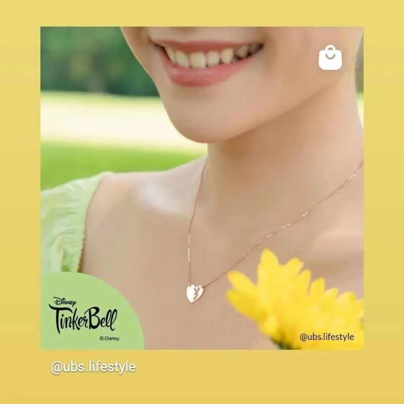 Kalung, giwang anting tusuk, cincin Tinkerbell UBS kadar 8K 375