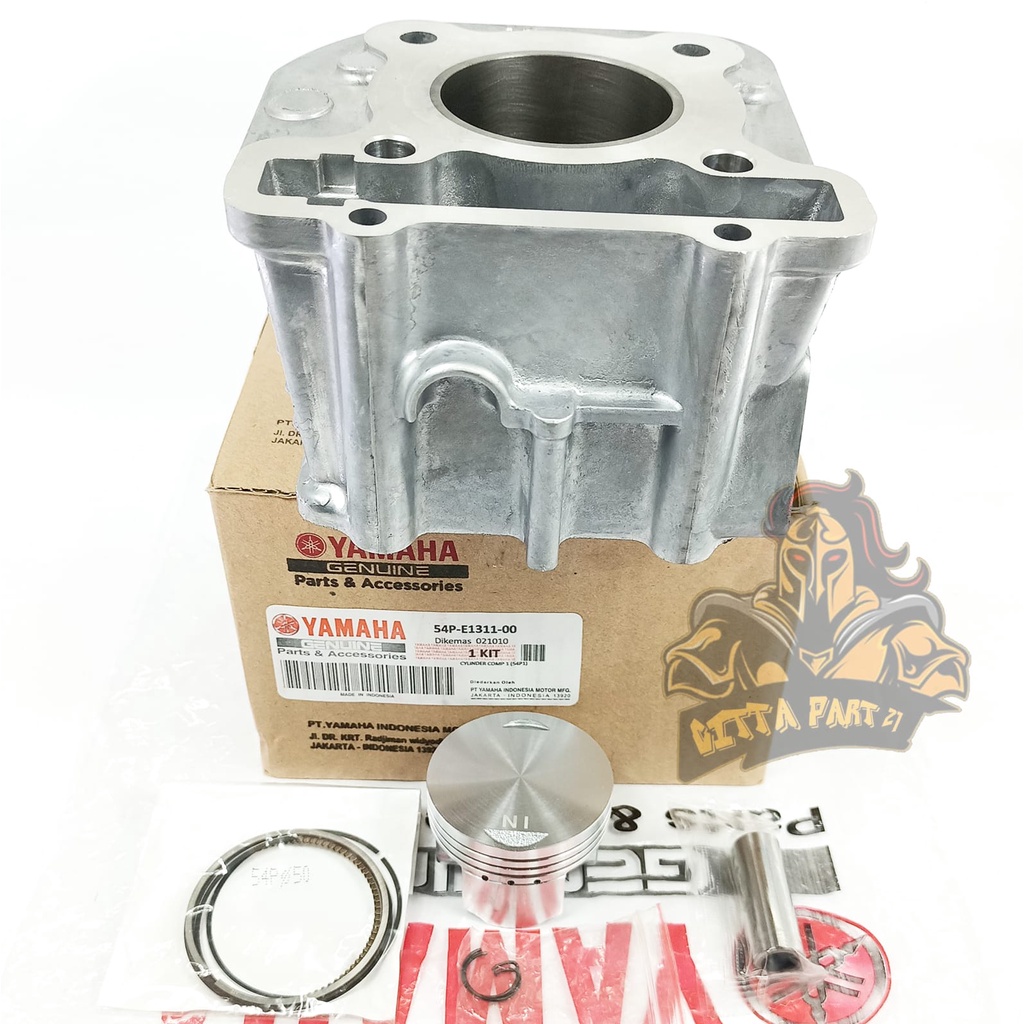 CYLINDER BLOK SEHER PISTON RING KOMPLIT YAMAHA 54P KUALITAS ASLI ORIGINAL YAMAHA YGP  PRESISI TINGGAL PASANG BAHAN BERKUALITAS DAN DIJAMIN AWET MIO J MIO GT MIO SOUL GT 115 FINO FI 115 X RIDE 115 XRIDE