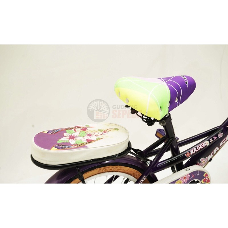 Sepeda Anak BMX Kasea Barbie 16 inch Cewek Perempuan roda 4 samping ungu wanita bisa COD NEW kredit-3