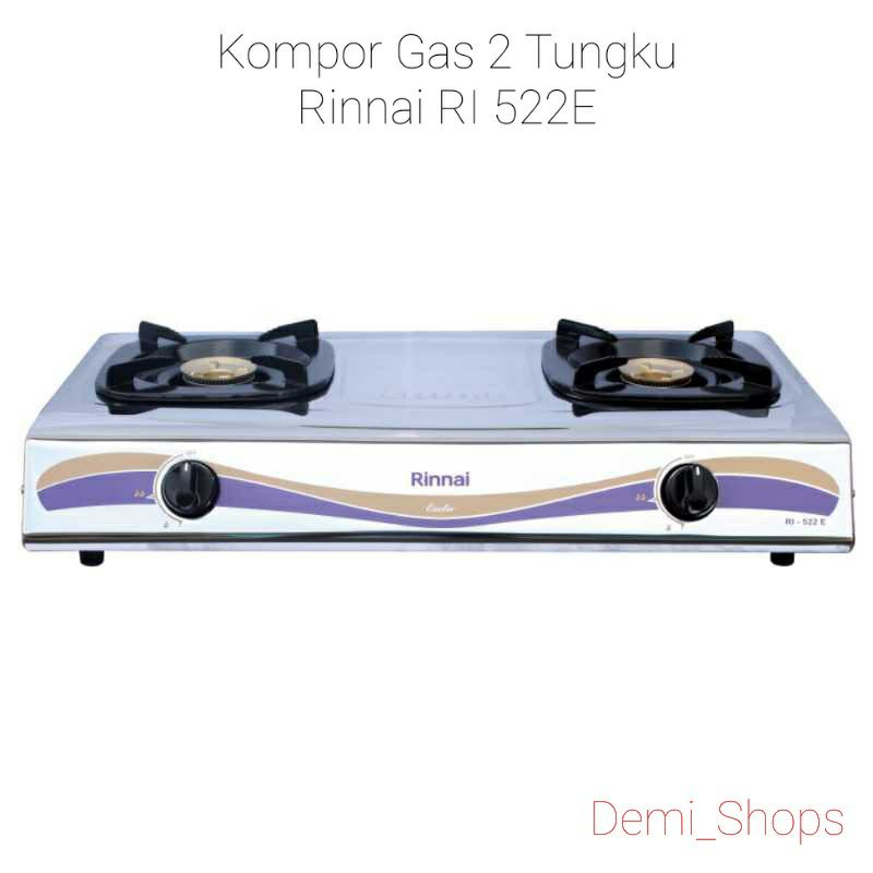 Rinnai RI 522E Kompor Gas Rinnai 2 Tungku Stainless RI-522E