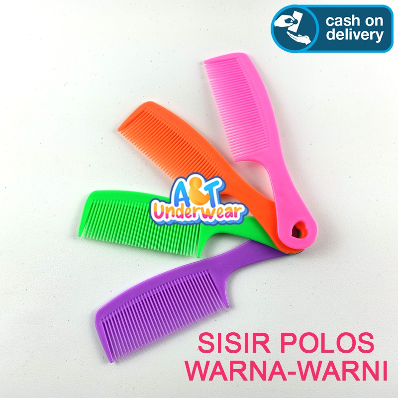 AT215-Sisir Rambut Polos Warna Warni