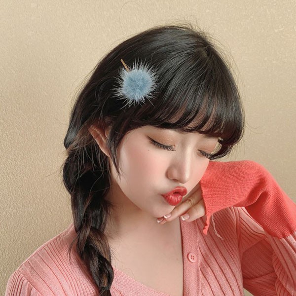 jepit rambut bulu hair ball hairpin jje059 (3E4)