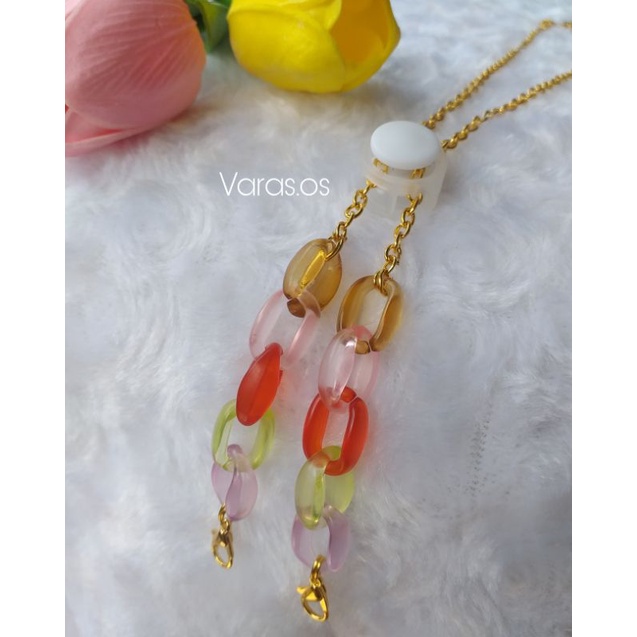 Strap Masker 2in 1 Rantai Gold|Konektor Masker 2in 1 Rantai Oval|Kalung Masker 2in 1