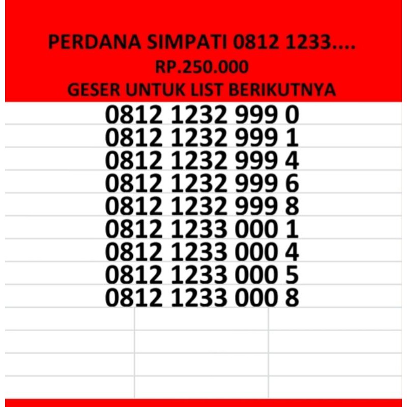 nomor cantik kartu perdana telkomsel 4G GSM LTE jaringan nasional.