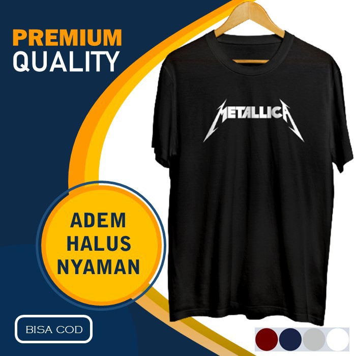 Kaos Baju Distro Original Tshirt Pria Dewasa Branded Cowok Keren Kekinian Import Metallica