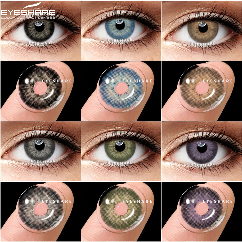 SRS (COD YES) Sepasang lensa kontak berwarna diameter 14.2MM mata soflen hitam softlens natural soflens korea aesthetic softlens minus(0.00) free lenscase PATTAYA gray/black harian soflen