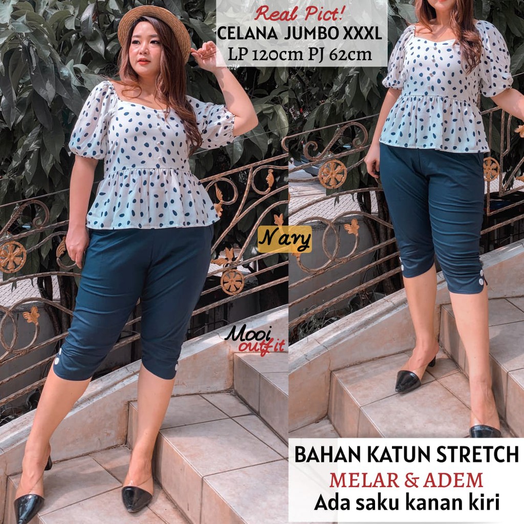 Celana Pendek Jumbo Xxxl Katun Stretch Melar Celana Santai Jumbo Celana Pendek Big Size Wanita Murah