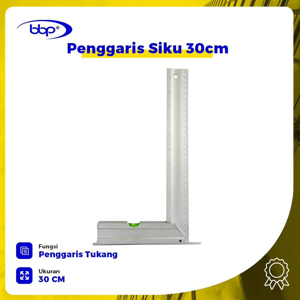

Penggaris Siku Tukang + Waterpass Ukuran 30 cm
